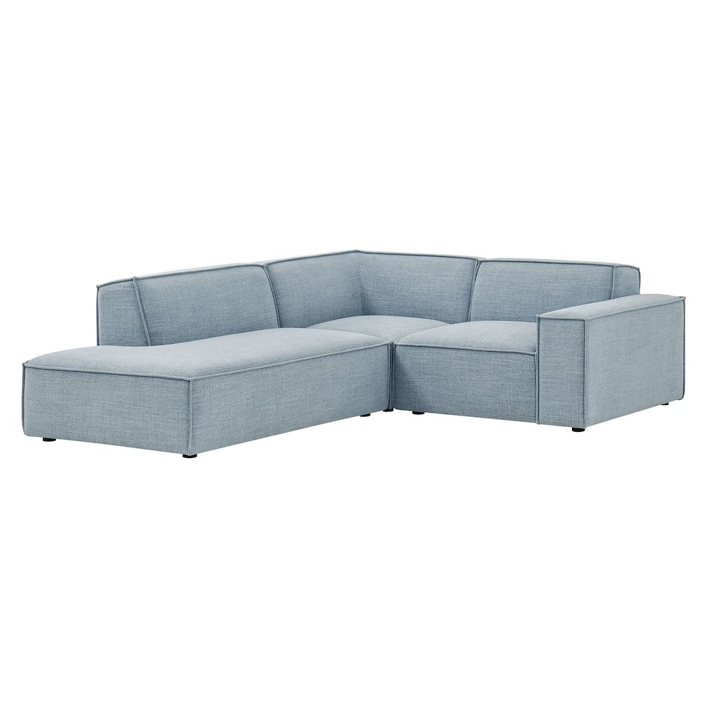 Restore 3-Piece Performance Fabric Upholstered Modular L-Shaped Sectional Sofa. Picture 1