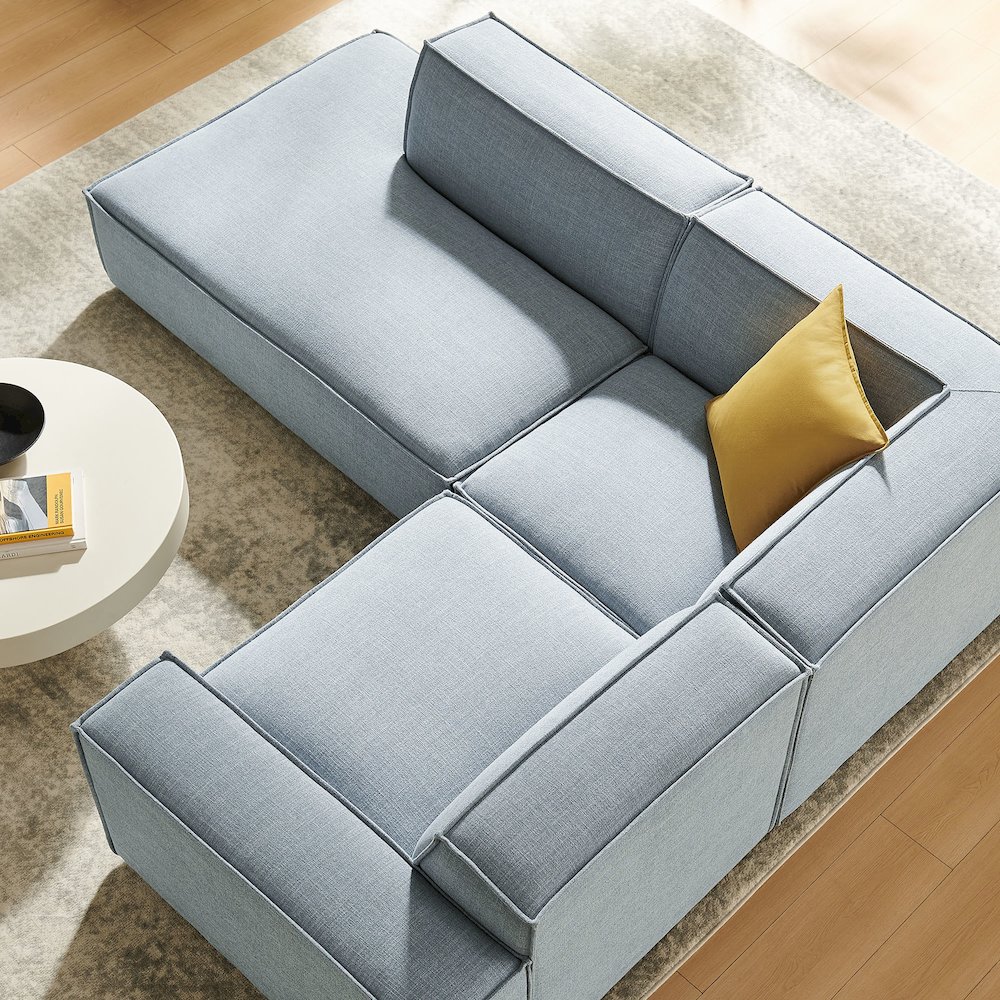 Restore 3-Piece Performance Fabric Upholstered Modular L-Shaped Sectional Sofa. Picture 10