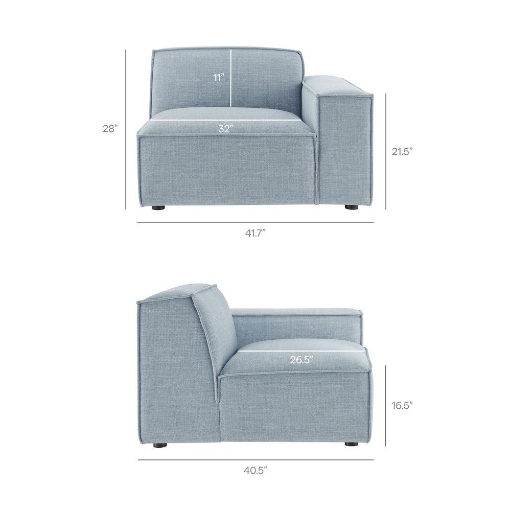Restore 3-Piece Performance Fabric Upholstered Modular L-Shaped Sectional Sofa. Picture 5