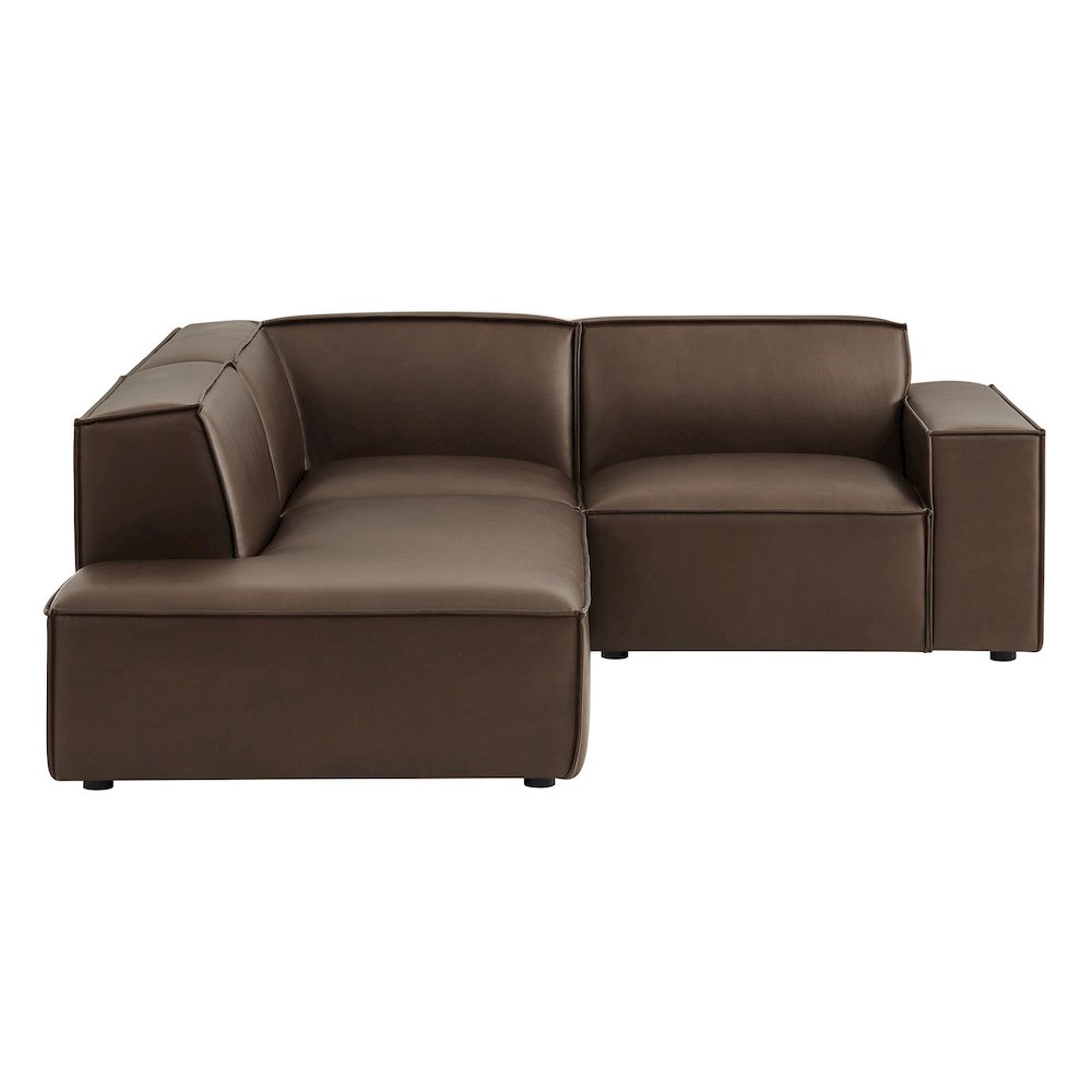 Restore 3-Piece Vegan Leather Modular L-Shaped Sectional Sofa. Picture 6