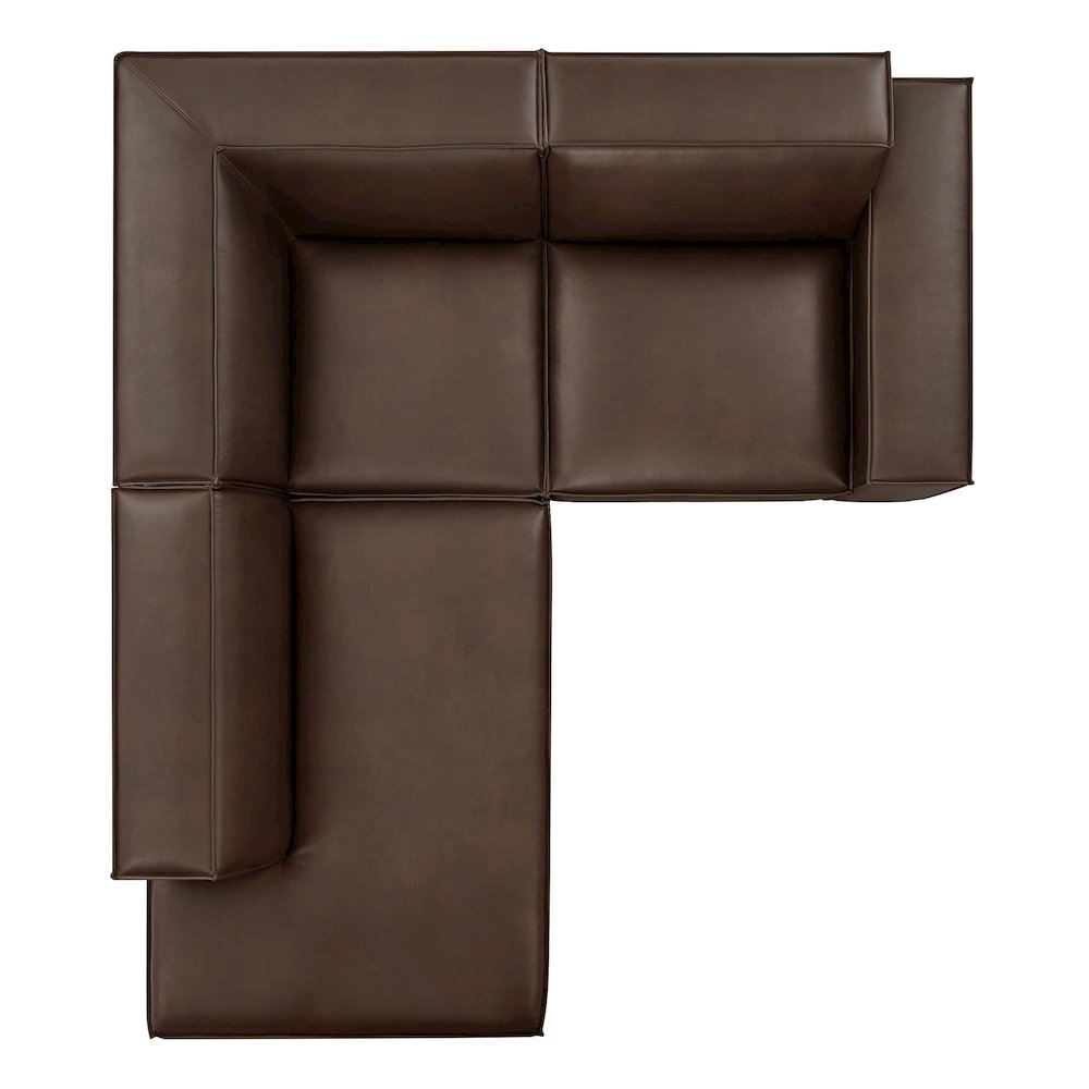 Restore 3-Piece Vegan Leather Modular L-Shaped Sectional Sofa. Picture 7