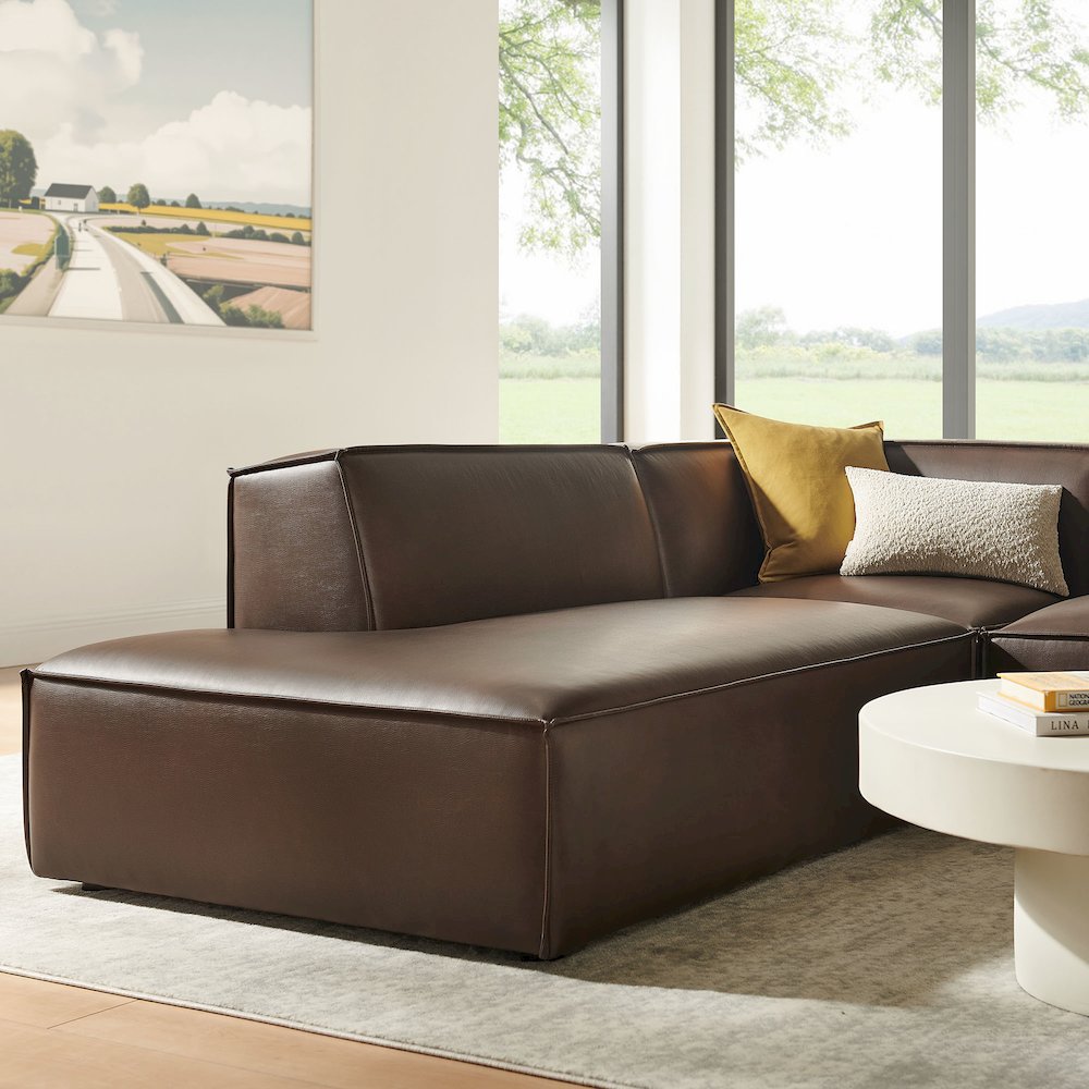 Restore 3-Piece Vegan Leather Modular L-Shaped Sectional Sofa. Picture 10