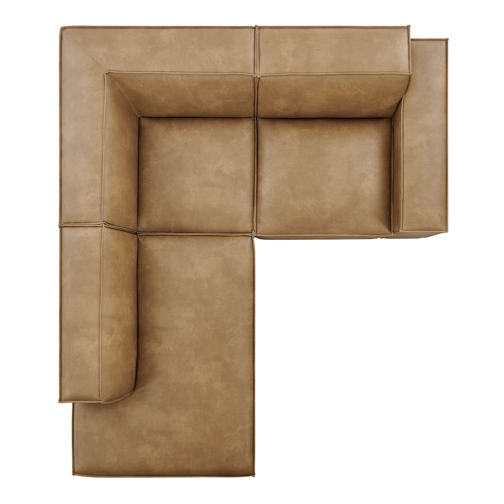 Restore 3-Piece Vegan Leather Modular L-Shaped Sectional Sofa. Picture 7