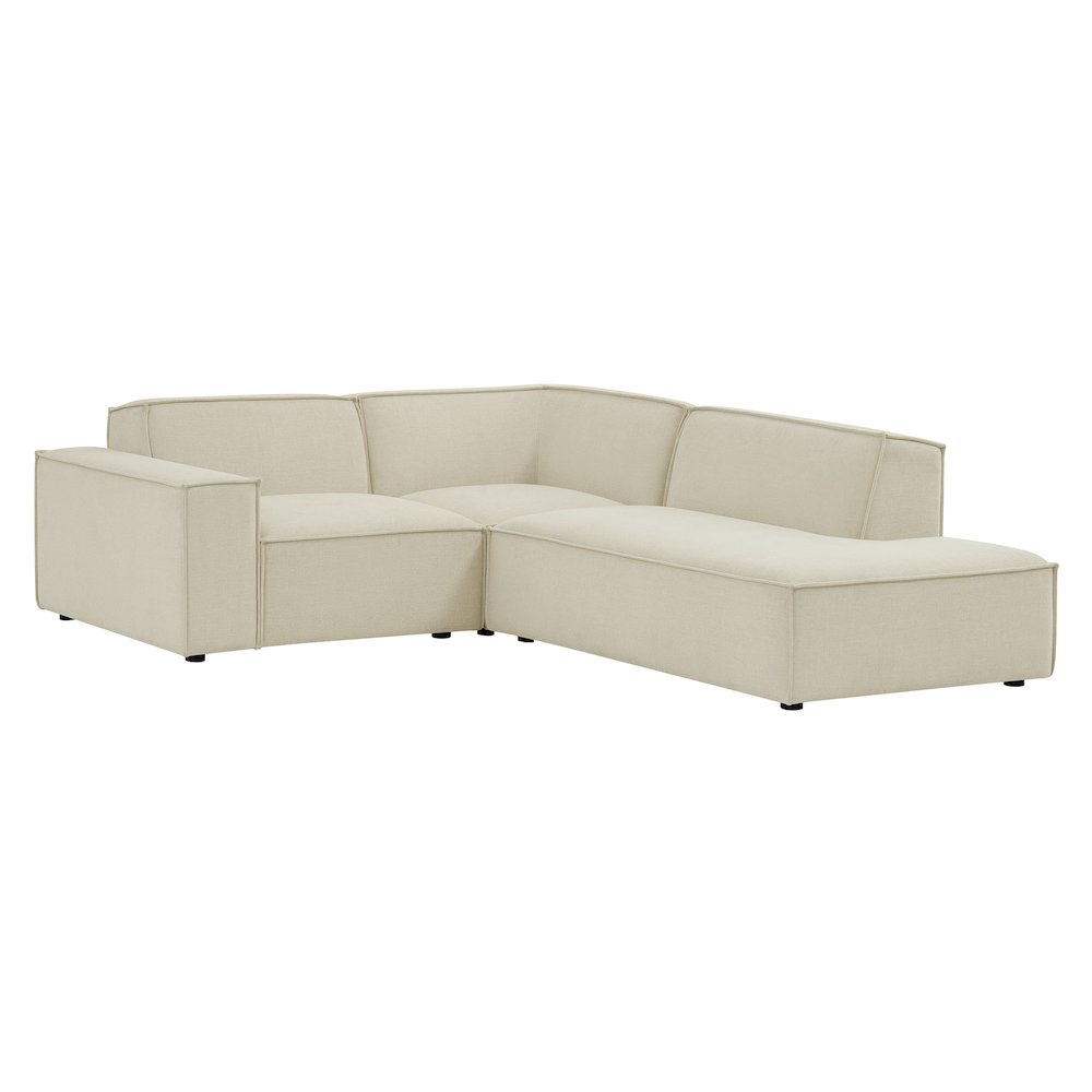 Restore 3-Piece Performance Fabric Upholstered Modular L-Shaped Sectional Sofa. Picture 1