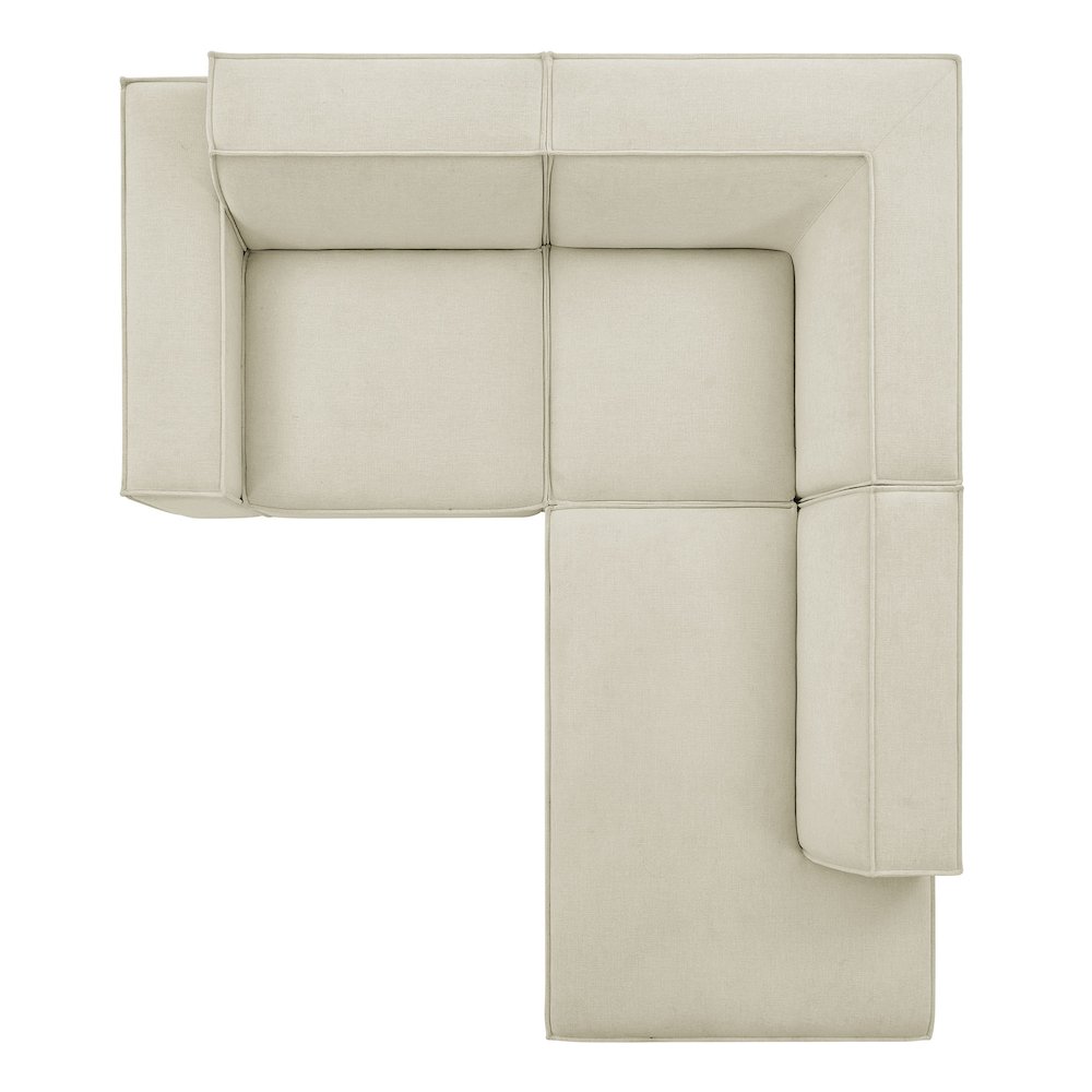 Restore 3-Piece Performance Fabric Upholstered Modular L-Shaped Sectional Sofa. Picture 8