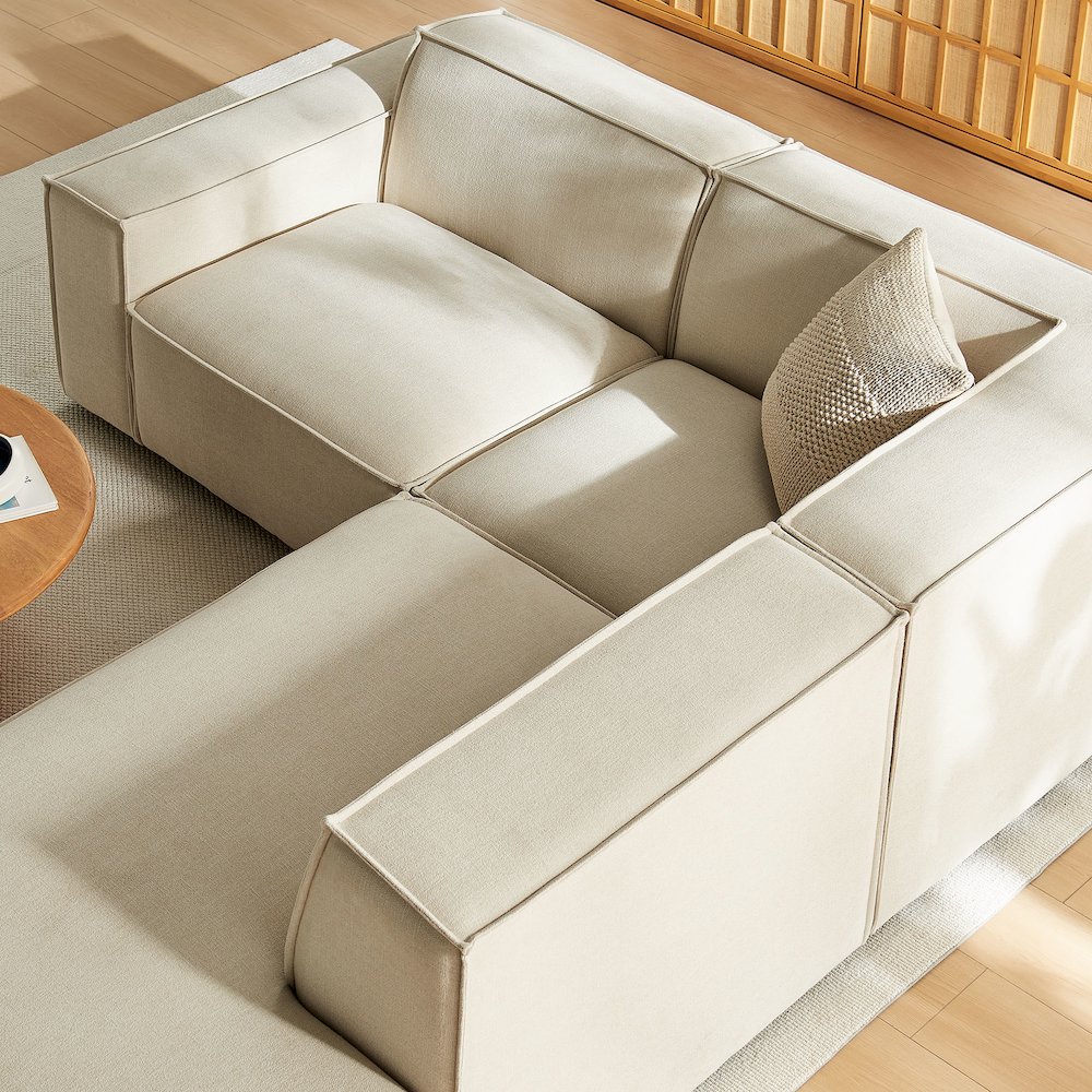 Restore 3-Piece Performance Fabric Upholstered Modular L-Shaped Sectional Sofa. Picture 10