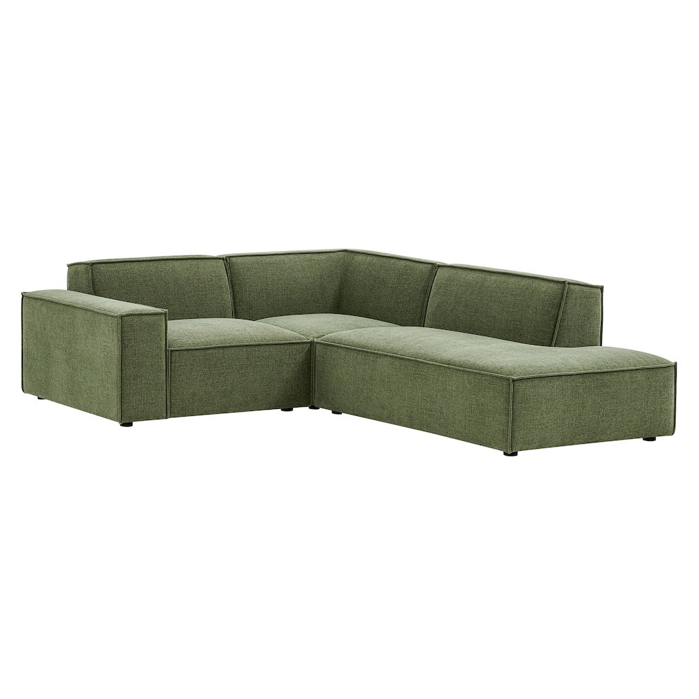 Restore 3-Piece Performance Fabric Upholstered Modular L-Shaped Sectional Sofa. Picture 1
