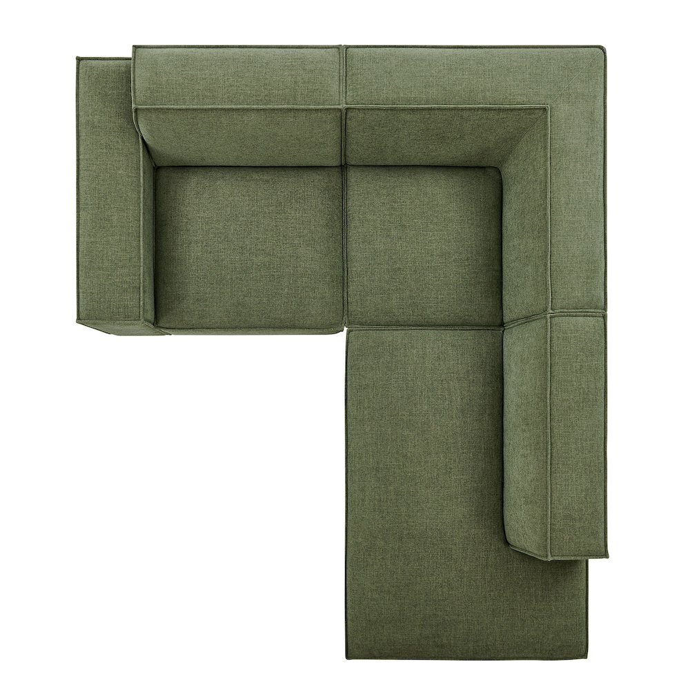 Restore 3-Piece Performance Fabric Upholstered Modular L-Shaped Sectional Sofa. Picture 8