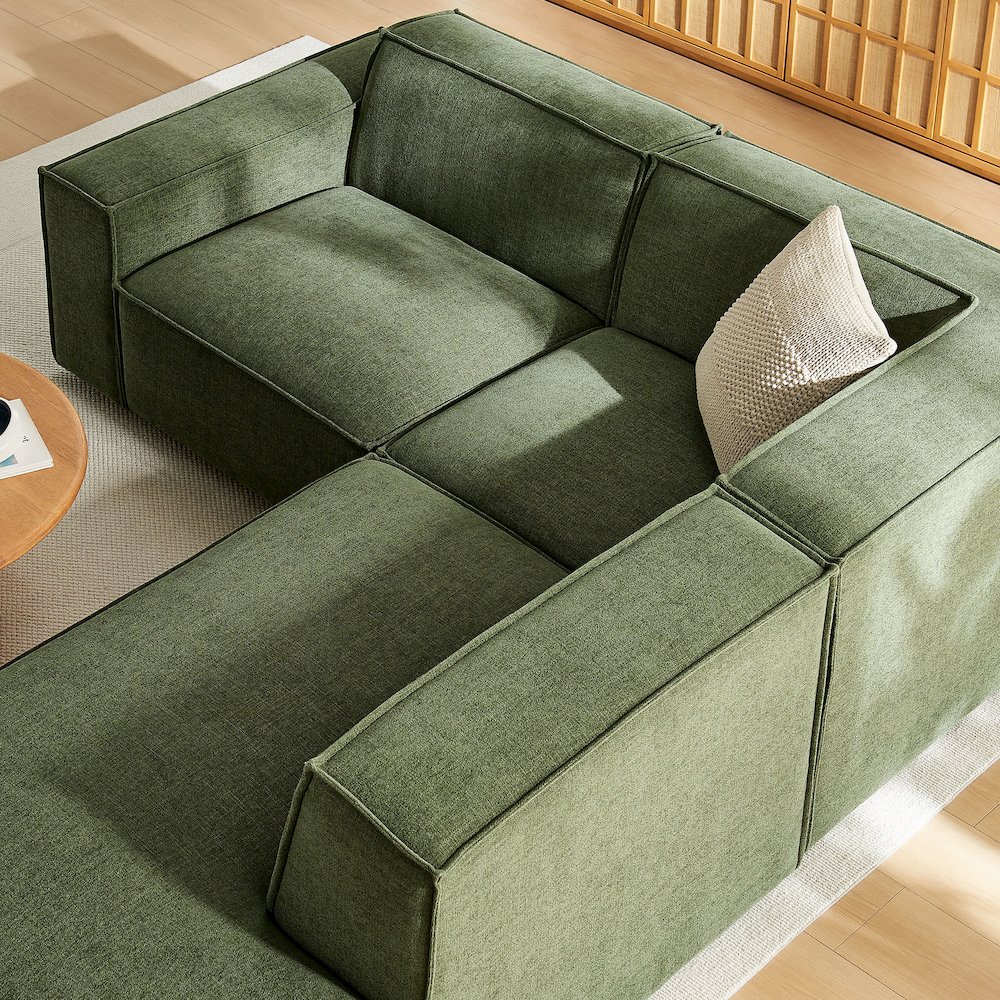 Restore 3-Piece Performance Fabric Upholstered Modular L-Shaped Sectional Sofa. Picture 10