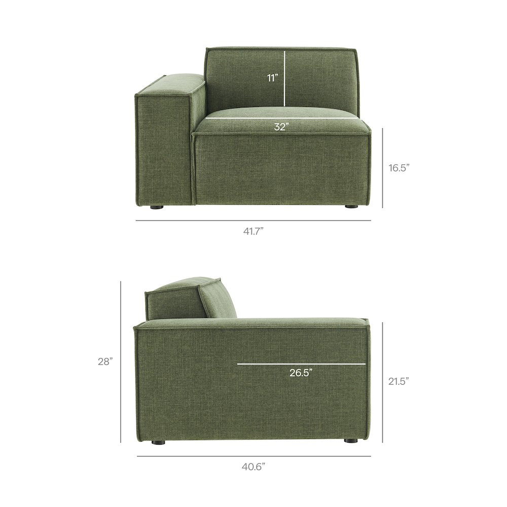 Restore 3-Piece Performance Fabric Upholstered Modular L-Shaped Sectional Sofa. Picture 4