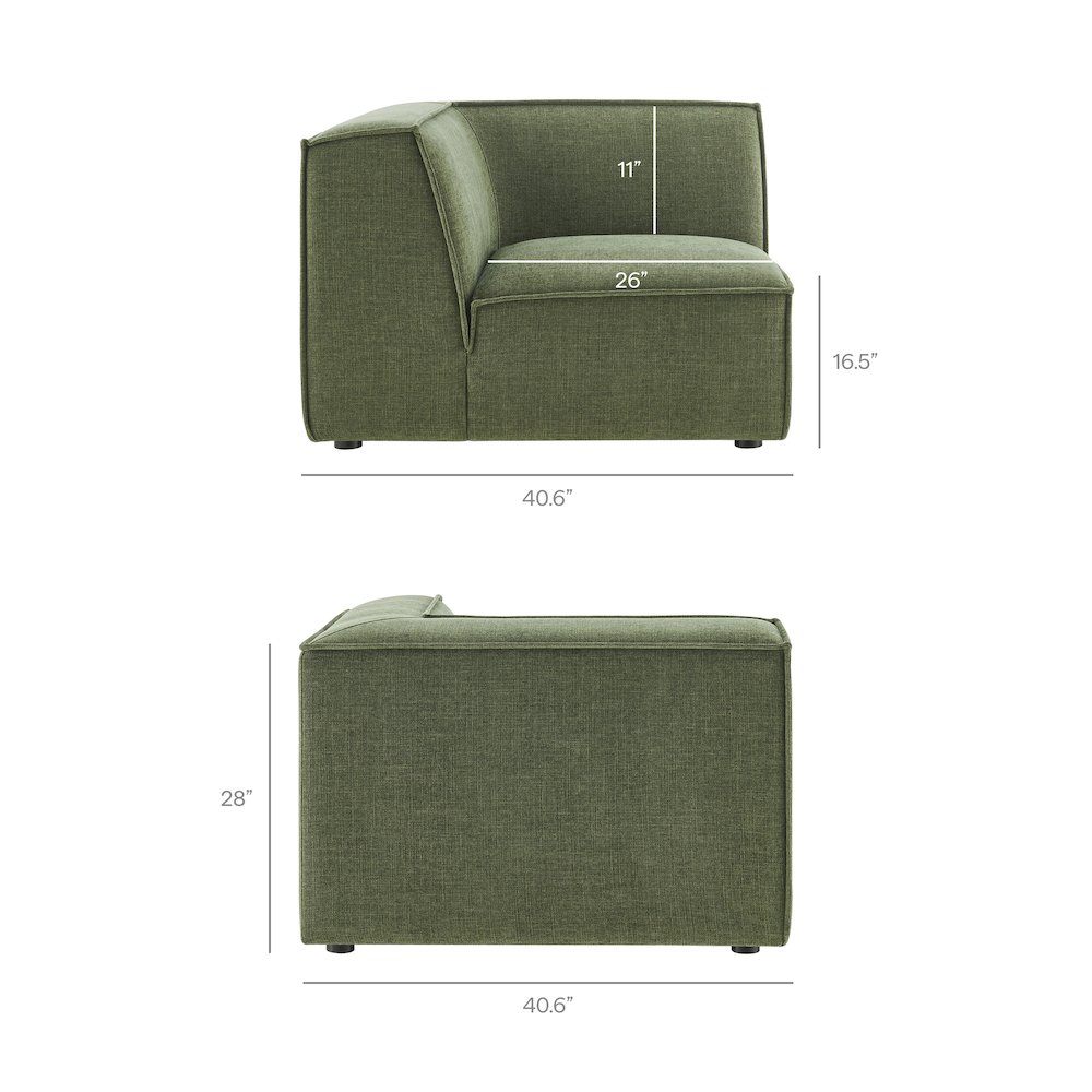 Restore 3-Piece Performance Fabric Upholstered Modular L-Shaped Sectional Sofa. Picture 5