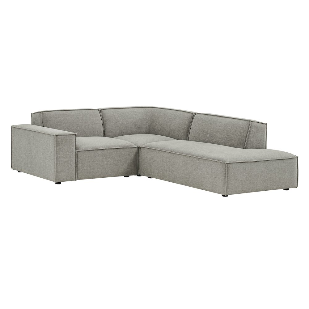 Restore 3-Piece Performance Fabric Upholstered Modular L-Shaped Sectional Sofa. Picture 1