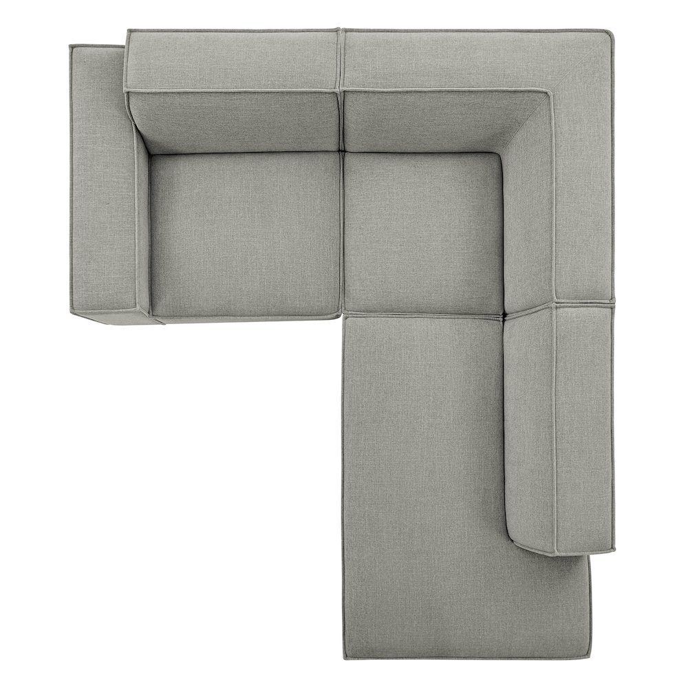 Restore 3-Piece Performance Fabric Upholstered Modular L-Shaped Sectional Sofa. Picture 8