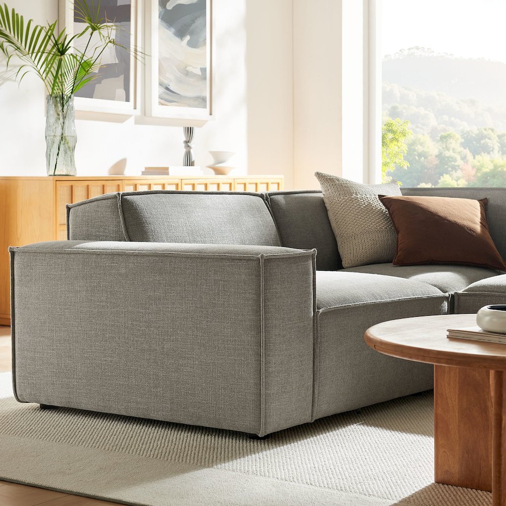 Restore 3-Piece Performance Fabric Upholstered Modular L-Shaped Sectional Sofa. Picture 11