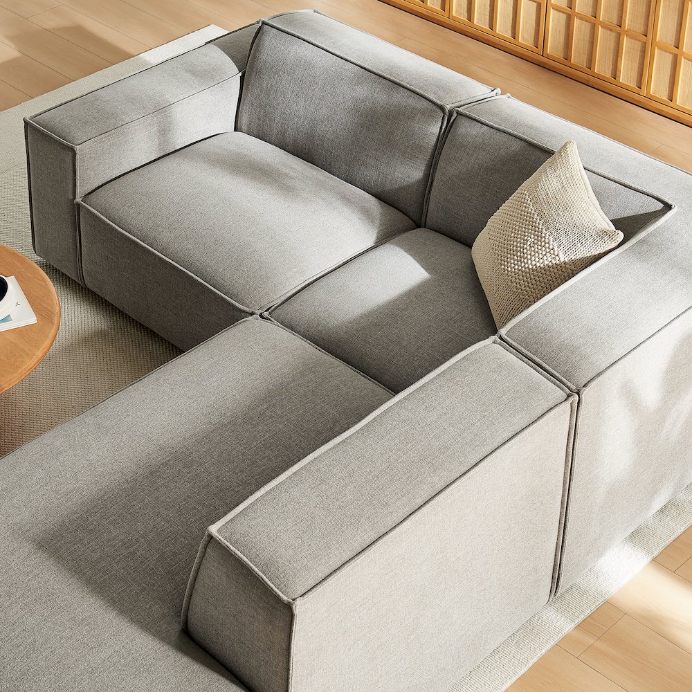 Restore 3-Piece Performance Fabric Upholstered Modular L-Shaped Sectional Sofa. Picture 10