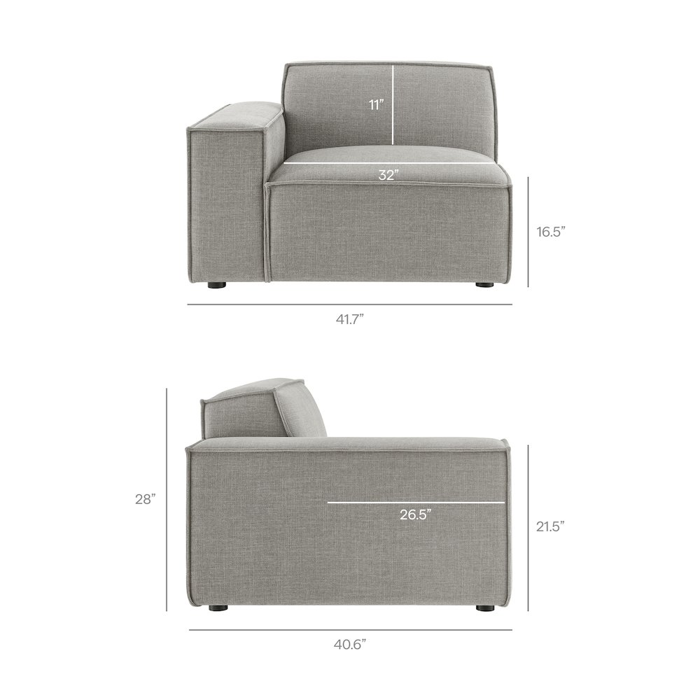 Restore 3-Piece Performance Fabric Upholstered Modular L-Shaped Sectional Sofa. Picture 4