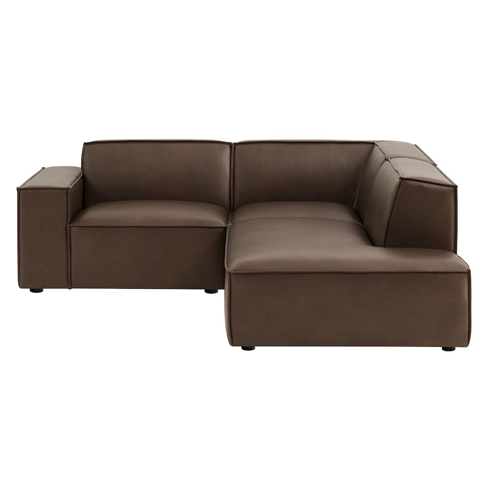 Restore 3-Piece Vegan Leather Modular L-Shaped Sectional Sofa. Picture 6