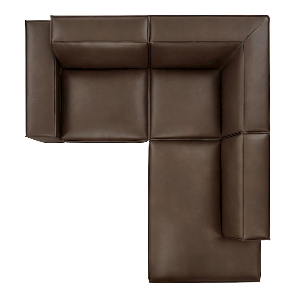 Restore 3-Piece Vegan Leather Modular L-Shaped Sectional Sofa. Picture 7