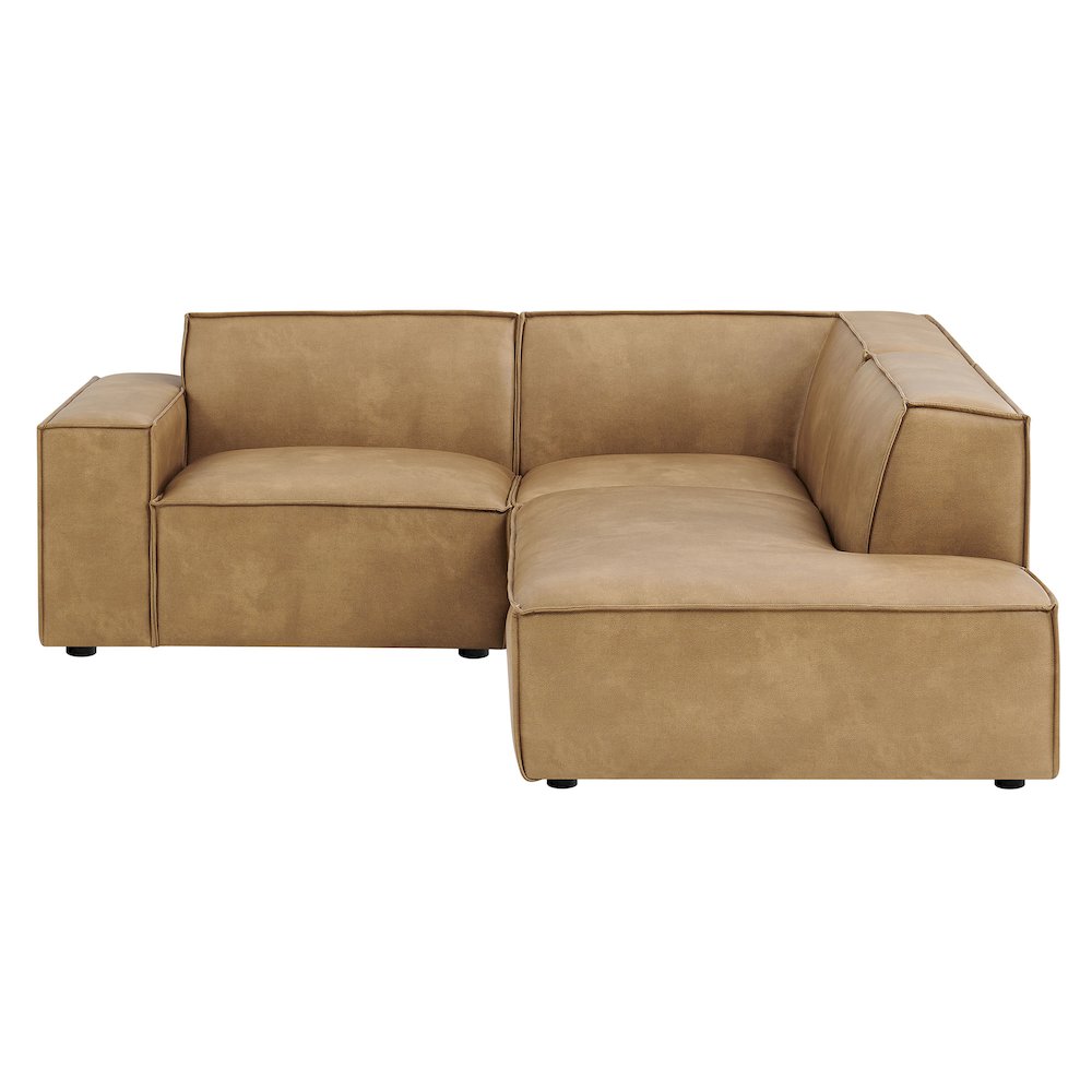 Restore 3-Piece Vegan Leather Modular L-Shaped Sectional Sofa. Picture 6
