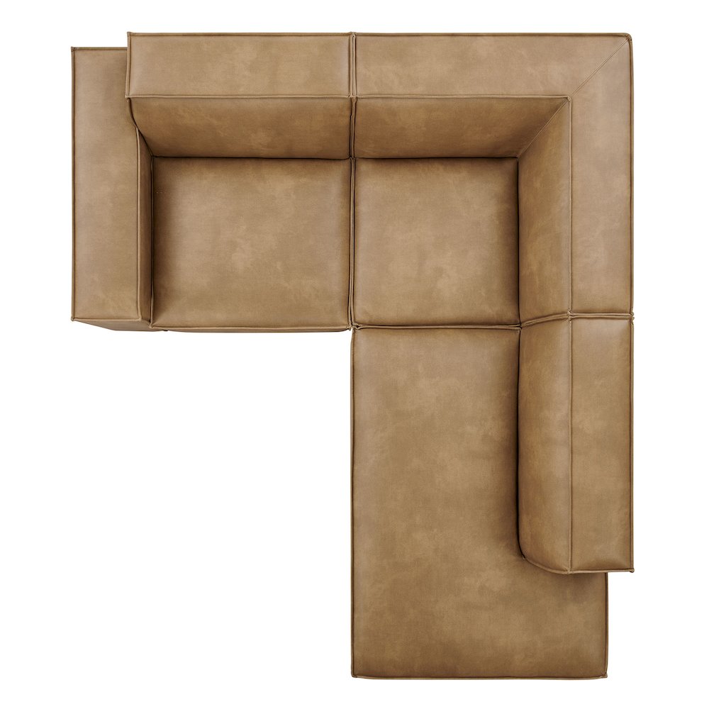Restore 3-Piece Vegan Leather Modular L-Shaped Sectional Sofa. Picture 7