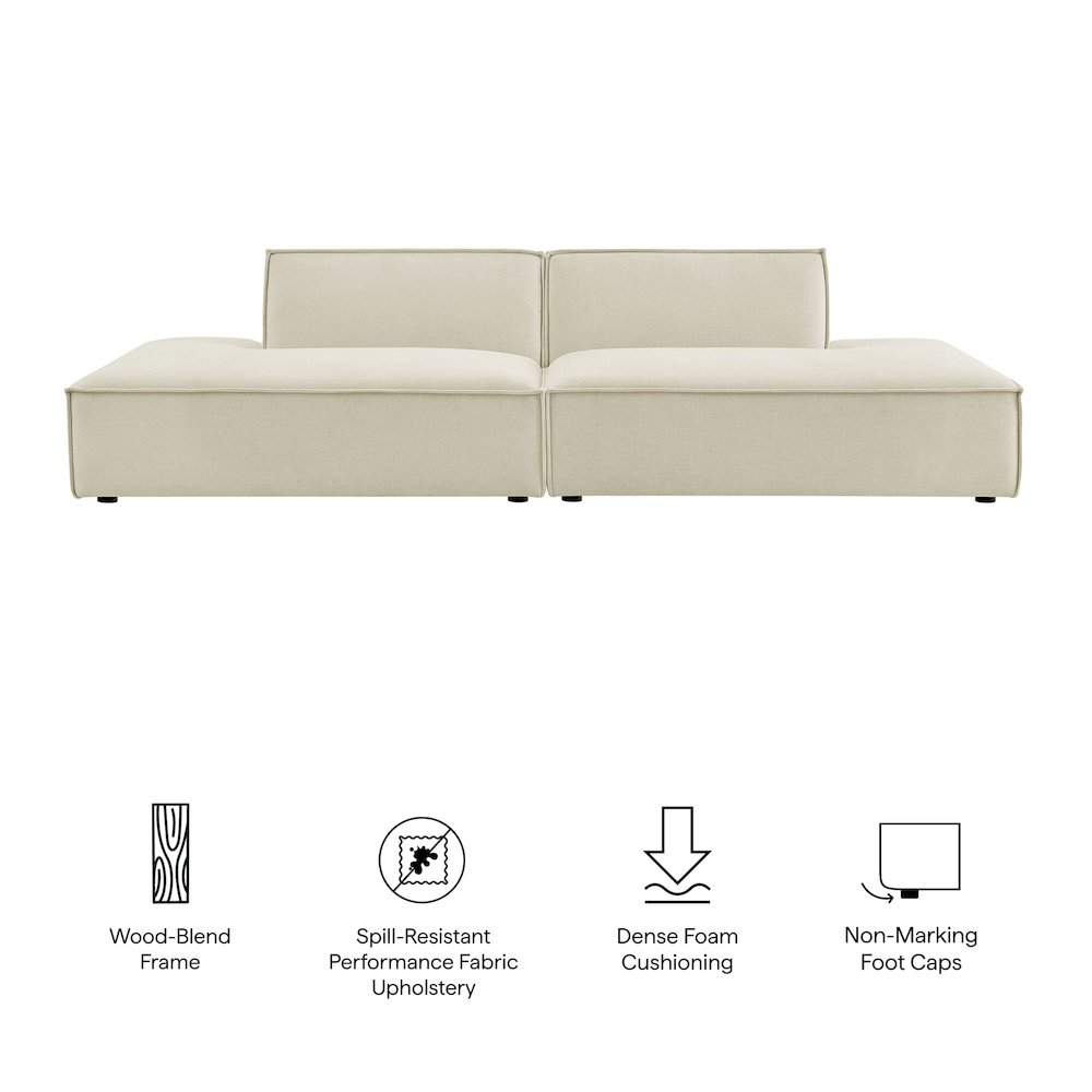 Restore 2-Piece Performance Fabric Upholstered Modular Loveseat. Picture 2