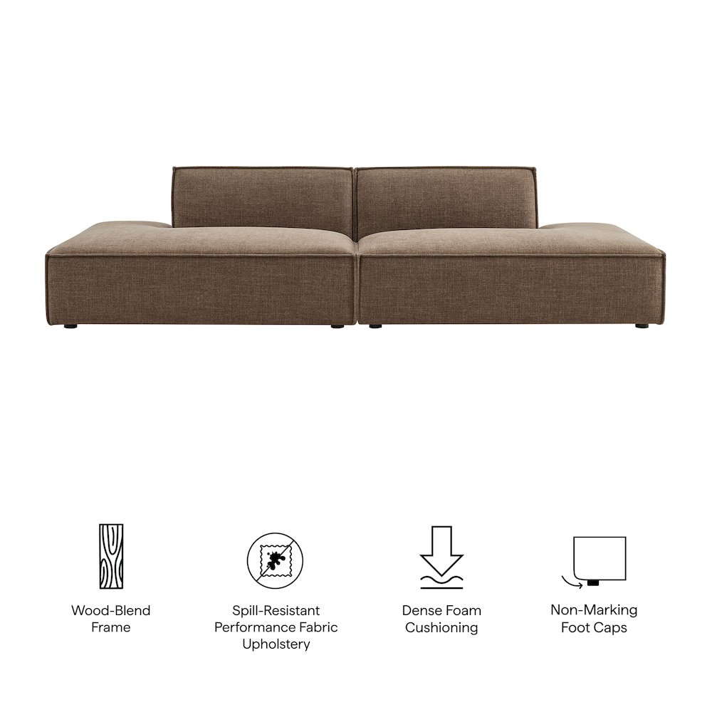 Restore 2-Piece Performance Fabric Upholstered Modular Loveseat. Picture 2