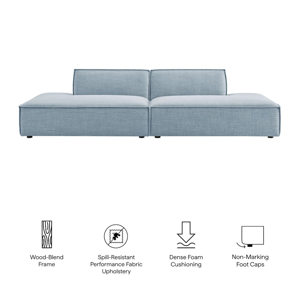 Restore 2-Piece Performance Fabric Upholstered Modular Loveseat. Picture 2