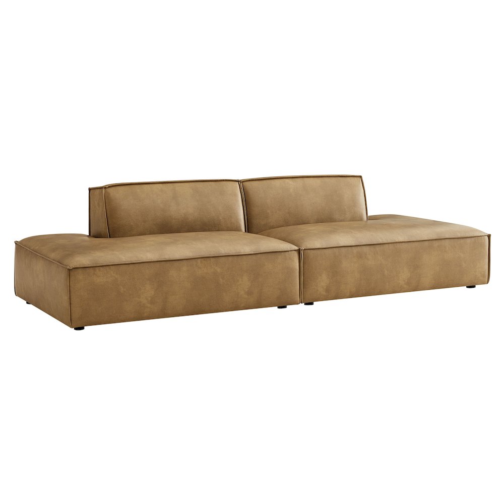 Restore 2-Piece Vegan Leather Modular Loveseat. Picture 1