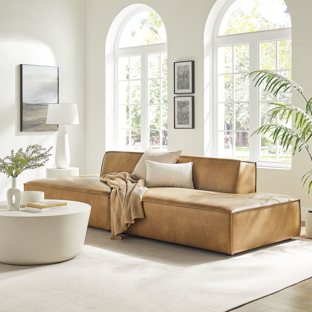 Restore 2-Piece Vegan Leather Modular Loveseat. Picture 7