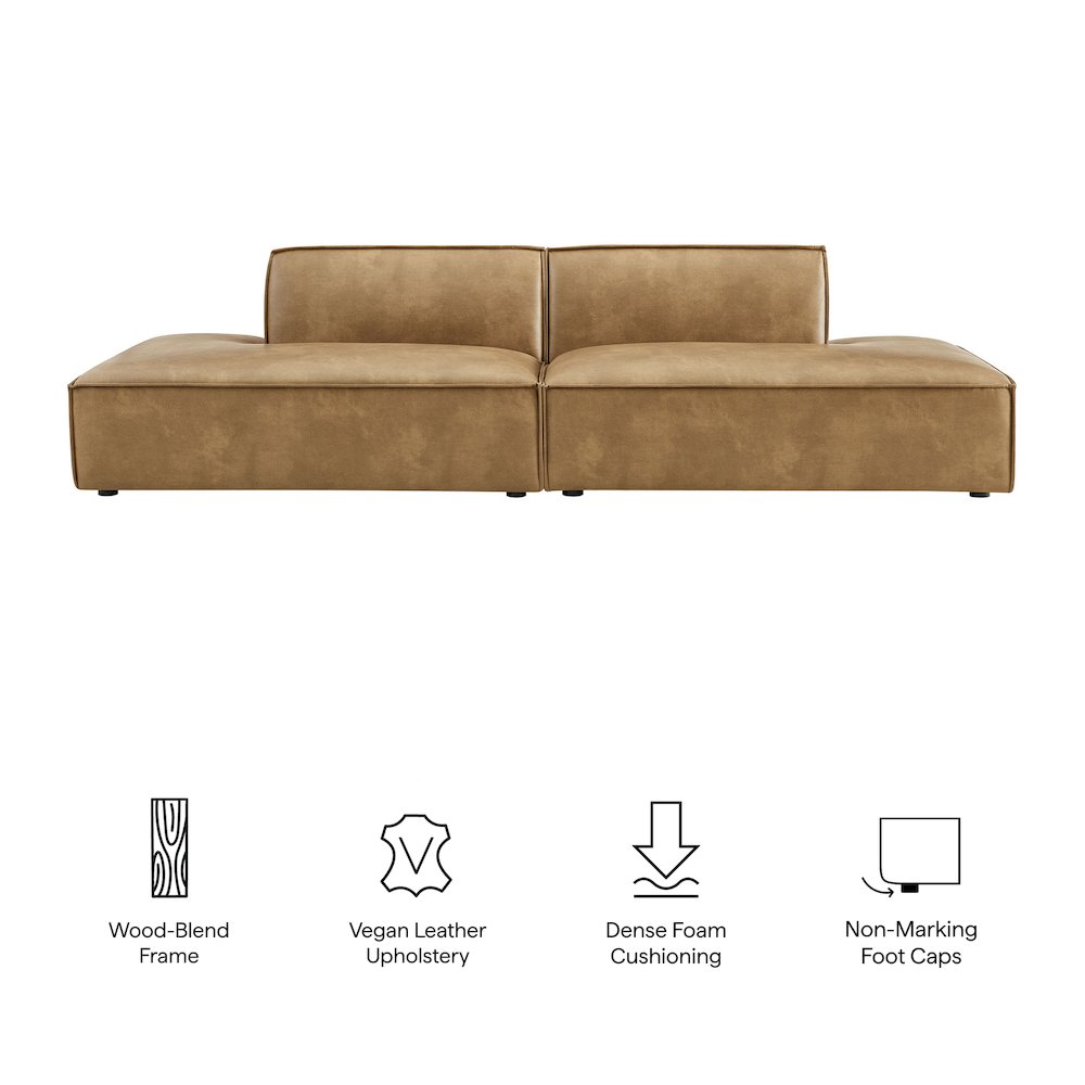 Restore 2-Piece Vegan Leather Modular Loveseat. Picture 2