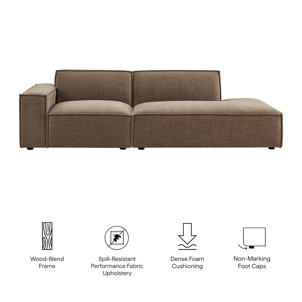 Restore 2-Piece Performance Fabric Upholstered Modular Loveseat. Picture 2