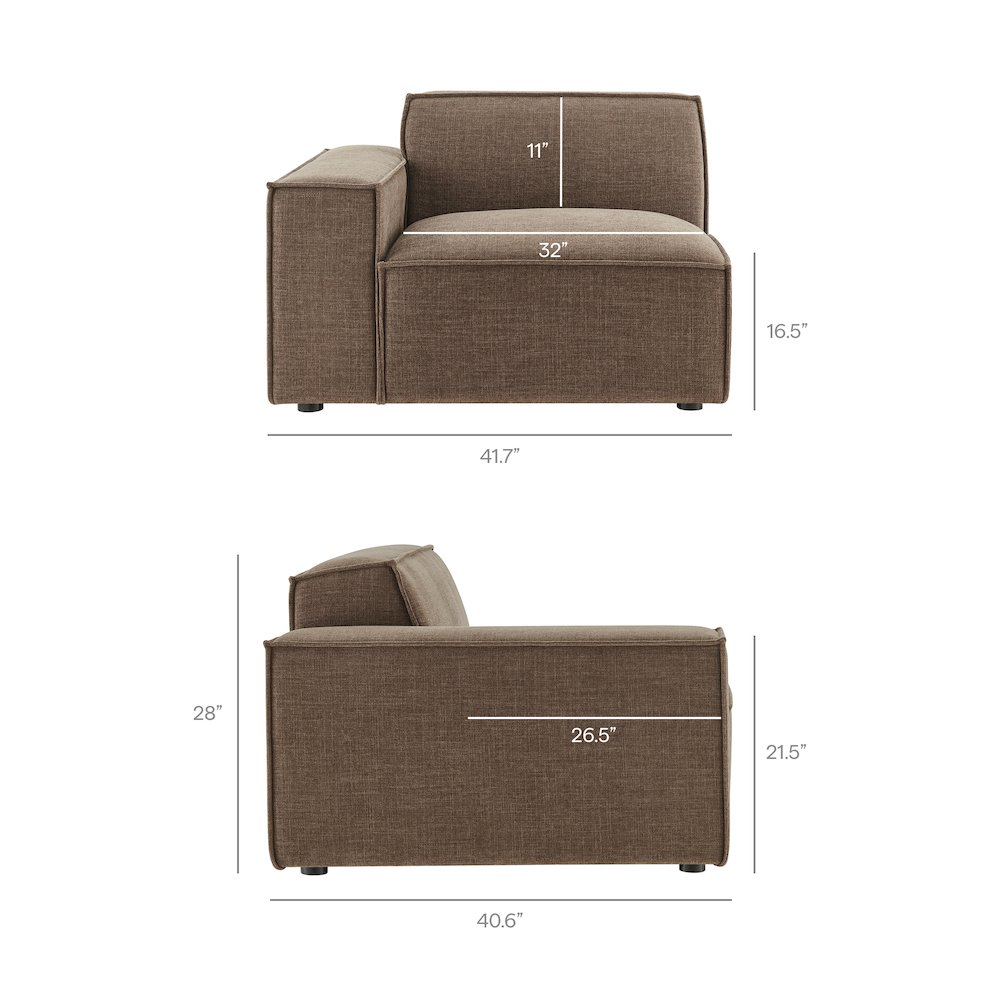 Restore 2-Piece Performance Fabric Upholstered Modular Loveseat. Picture 5