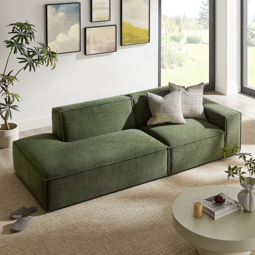 Restore 2-Piece Performance Fabric Upholstered Modular Loveseat. Picture 8