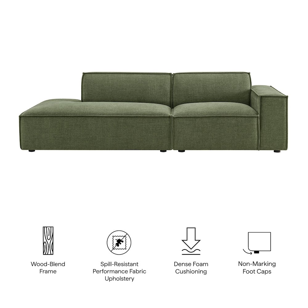 Restore 2-Piece Performance Fabric Upholstered Modular Loveseat. Picture 2