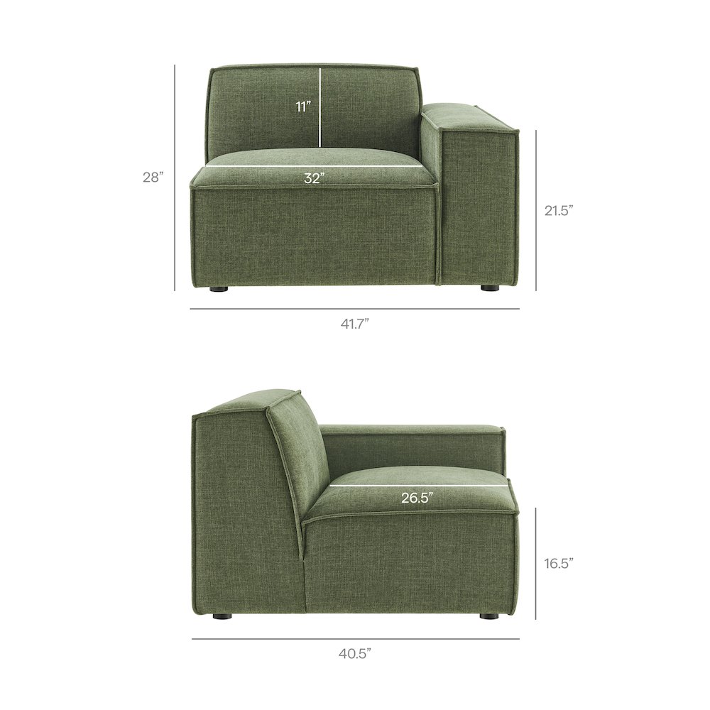 Restore 2-Piece Performance Fabric Upholstered Modular Loveseat. Picture 4