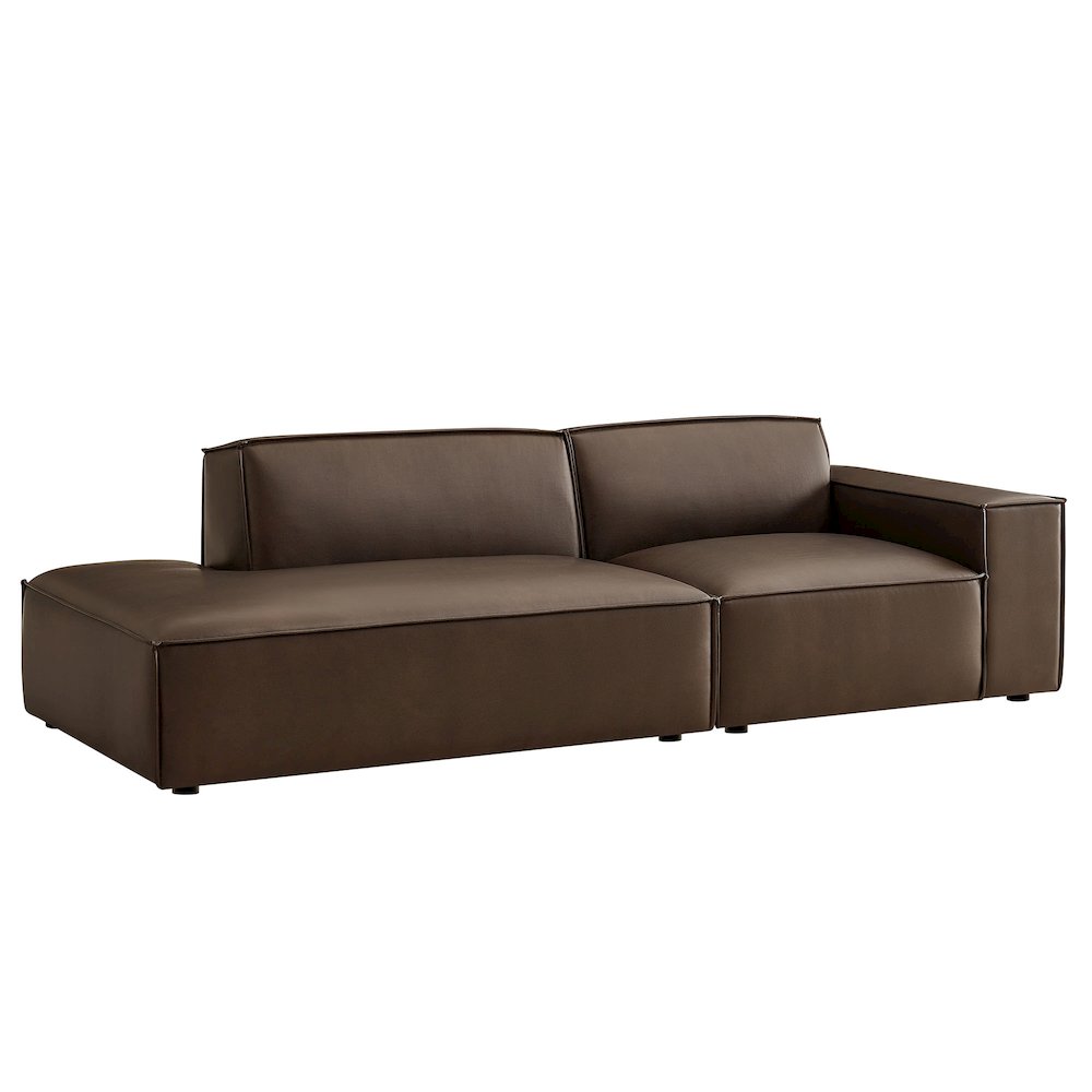 Restore 2-Piece Vegan Leather Modular Loveseat. Picture 1