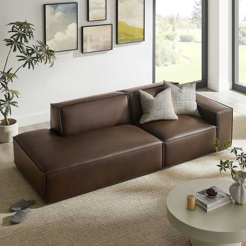 Restore 2-Piece Vegan Leather Modular Loveseat. Picture 7