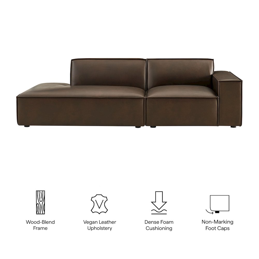 Restore 2-Piece Vegan Leather Modular Loveseat. Picture 2