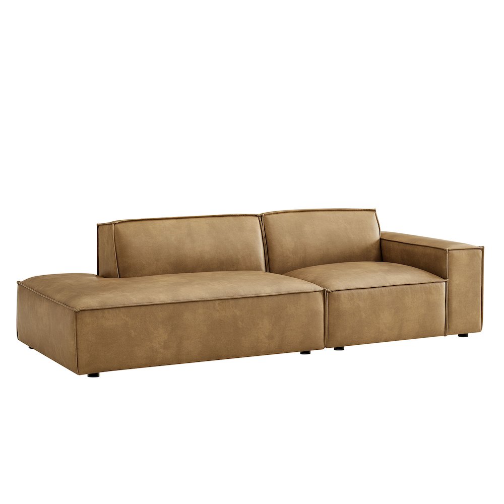 Restore 2-Piece Vegan Leather Modular Loveseat. Picture 1