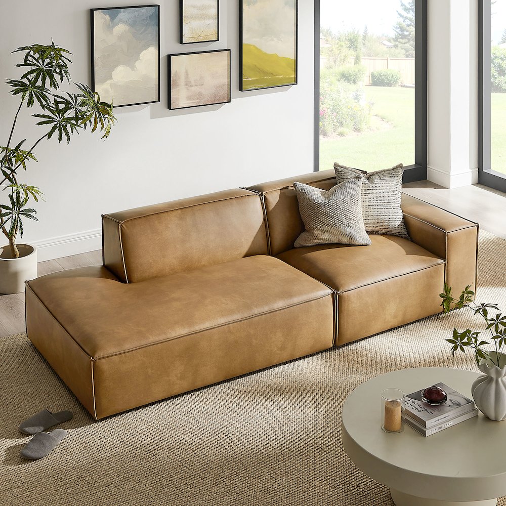 Restore 2-Piece Vegan Leather Modular Loveseat. Picture 7