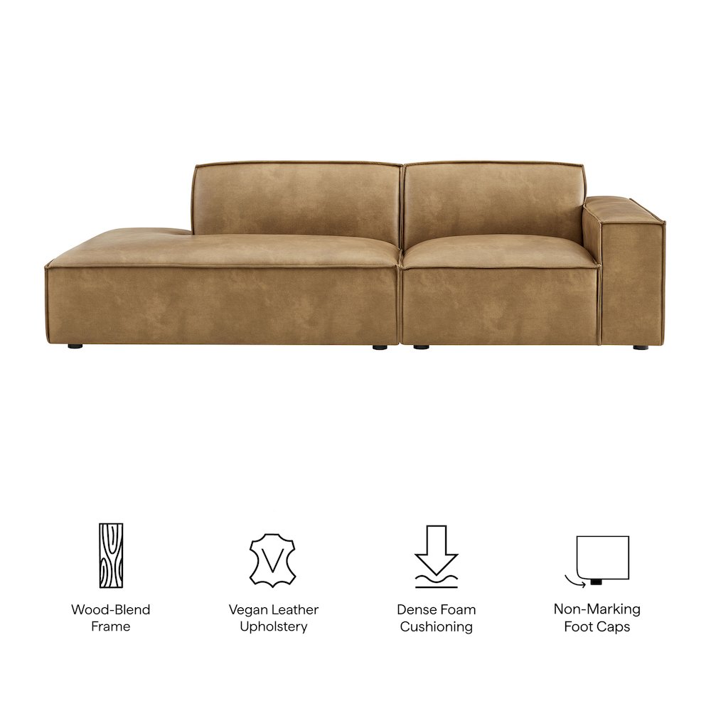 Restore 2-Piece Vegan Leather Modular Loveseat. Picture 2