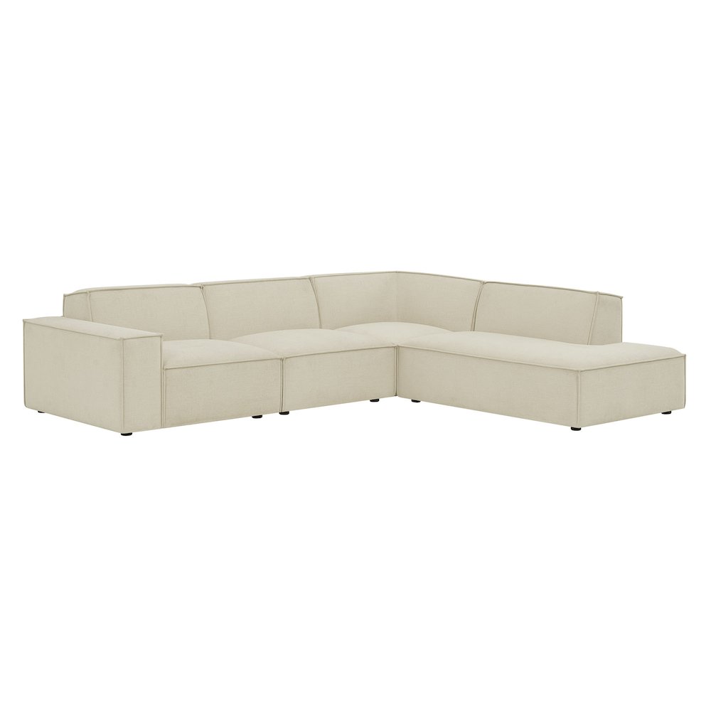 Restore 4-Piece Performance Fabric Upholstered Modular L-Shaped Sofa. Picture 1