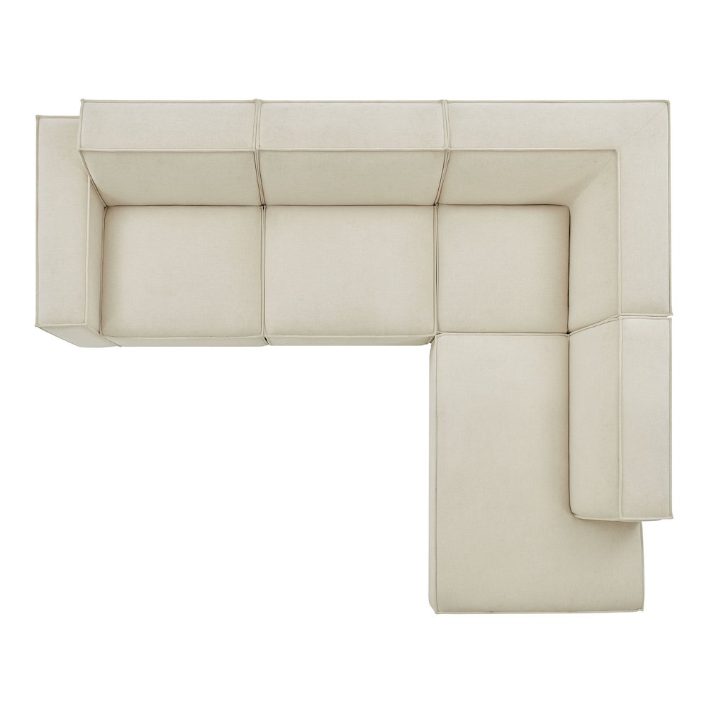 Restore 4-Piece Performance Fabric Upholstered Modular L-Shaped Sofa. Picture 9