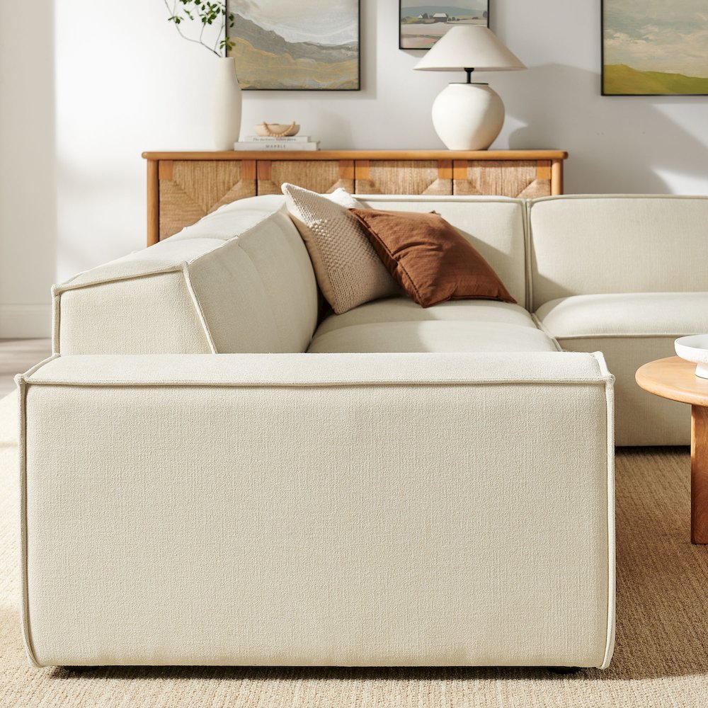 Restore 4-Piece Performance Fabric Upholstered Modular L-Shaped Sofa. Picture 12
