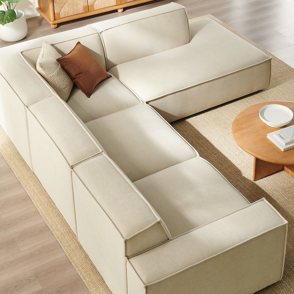 Restore 4-Piece Performance Fabric Upholstered Modular L-Shaped Sofa. Picture 11