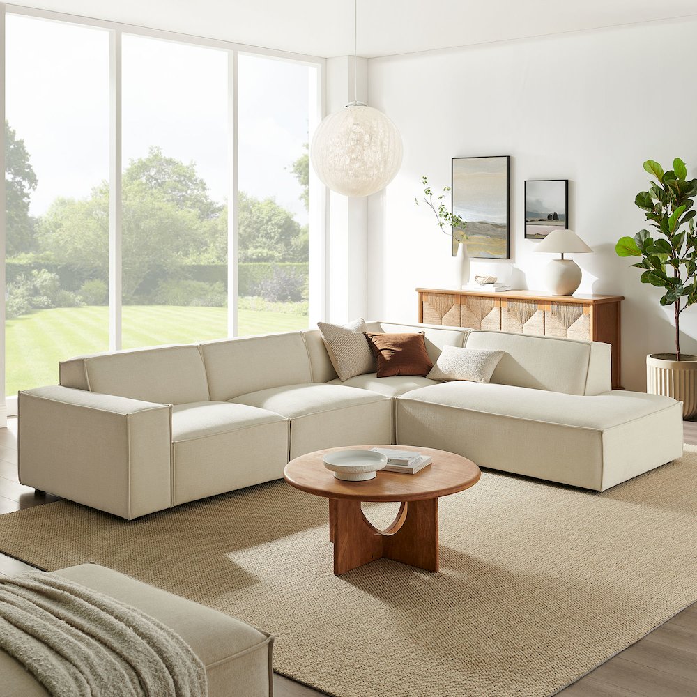 Restore 4-Piece Performance Fabric Upholstered Modular L-Shaped Sofa. Picture 10