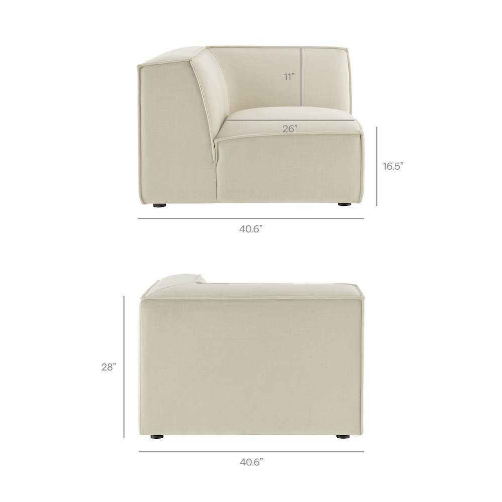 Restore 4-Piece Performance Fabric Upholstered Modular L-Shaped Sofa. Picture 5