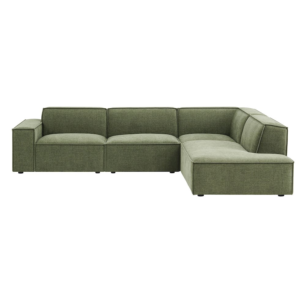 Restore 4-Piece Performance Fabric Upholstered Modular L-Shaped Sofa. Picture 8