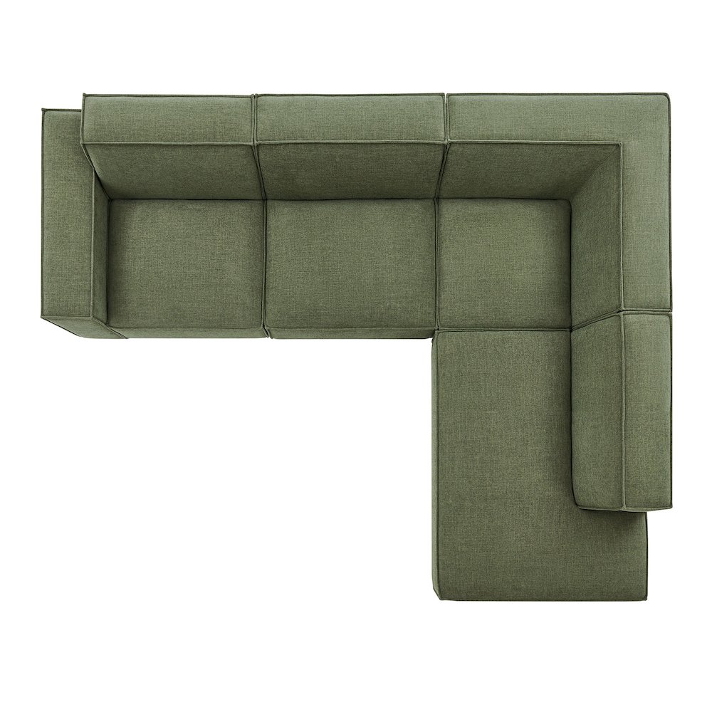 Restore 4-Piece Performance Fabric Upholstered Modular L-Shaped Sofa. Picture 9