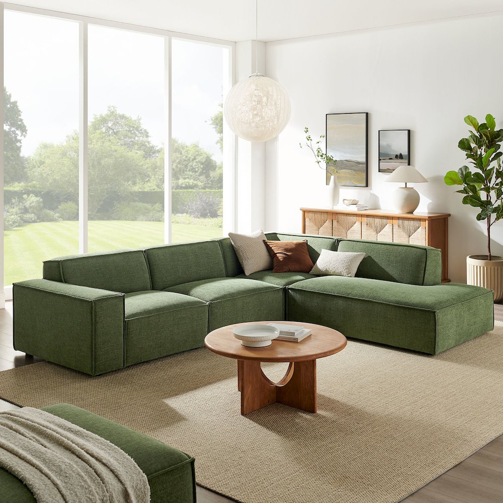 Restore 4-Piece Performance Fabric Upholstered Modular L-Shaped Sofa. Picture 10